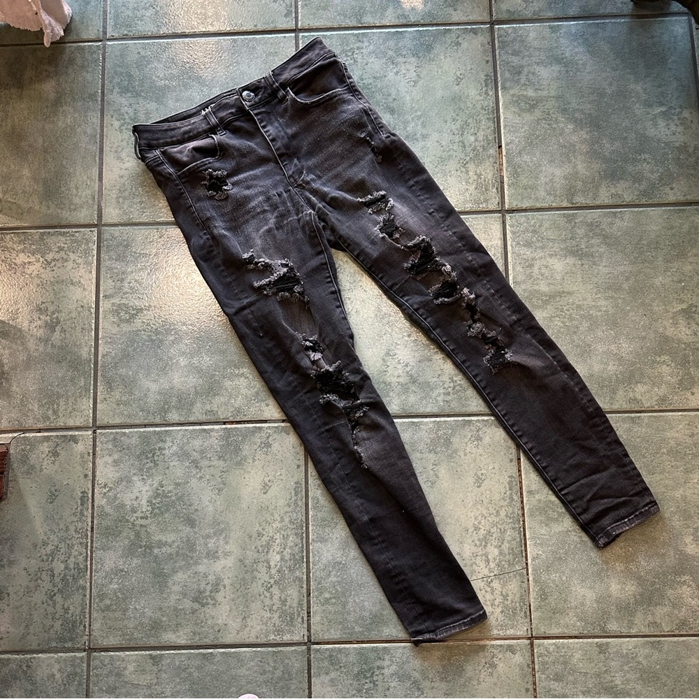 American Eagle Black Hi-Rise Jegging Super Stretch Jeans